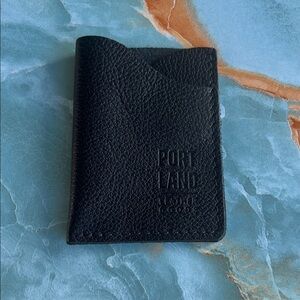 Portland Leather Pebbled Black Card Holder